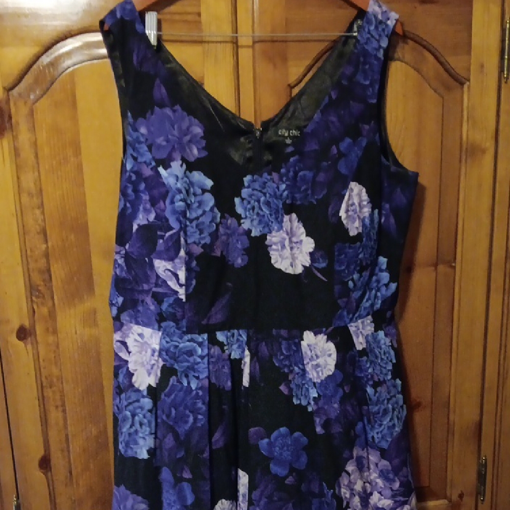 City Chic Blue and Purple Floral Dress